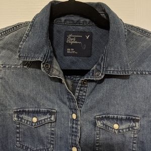 American Eagle Denim Pearl Snap XS